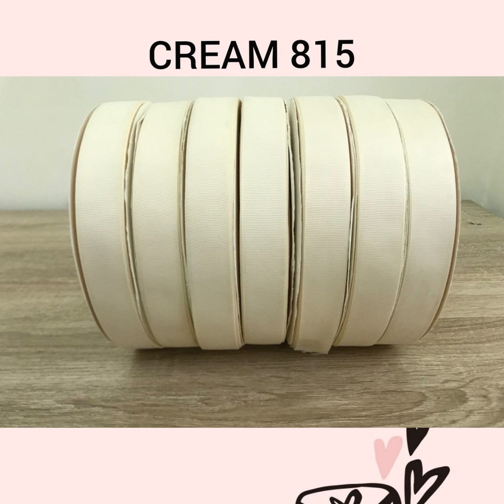 100 YARD - 2.5 CM | PITA GROSGRAIN GGF Cream -  Brown Series