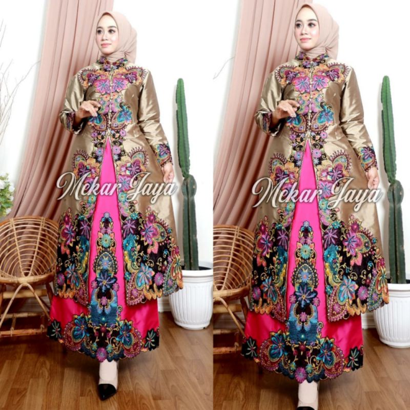 KEBAYA ORIGINAL//KEBAYA MODERN//SET ROK KEBAYA TAVETA KIPAS SAPU JAGAT//Kode MK