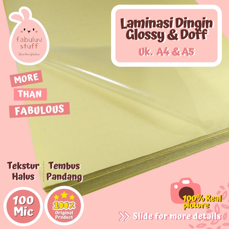 Jual Laminasi Dingin Glossy Dan Doff F4 A4 A5 Shopee Indonesia