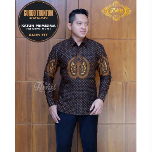 Gurdo Truntum Kemeja Batik Pria Lapis Furing Katun Primisima Batik Solo Batik Klasik Teruntum
