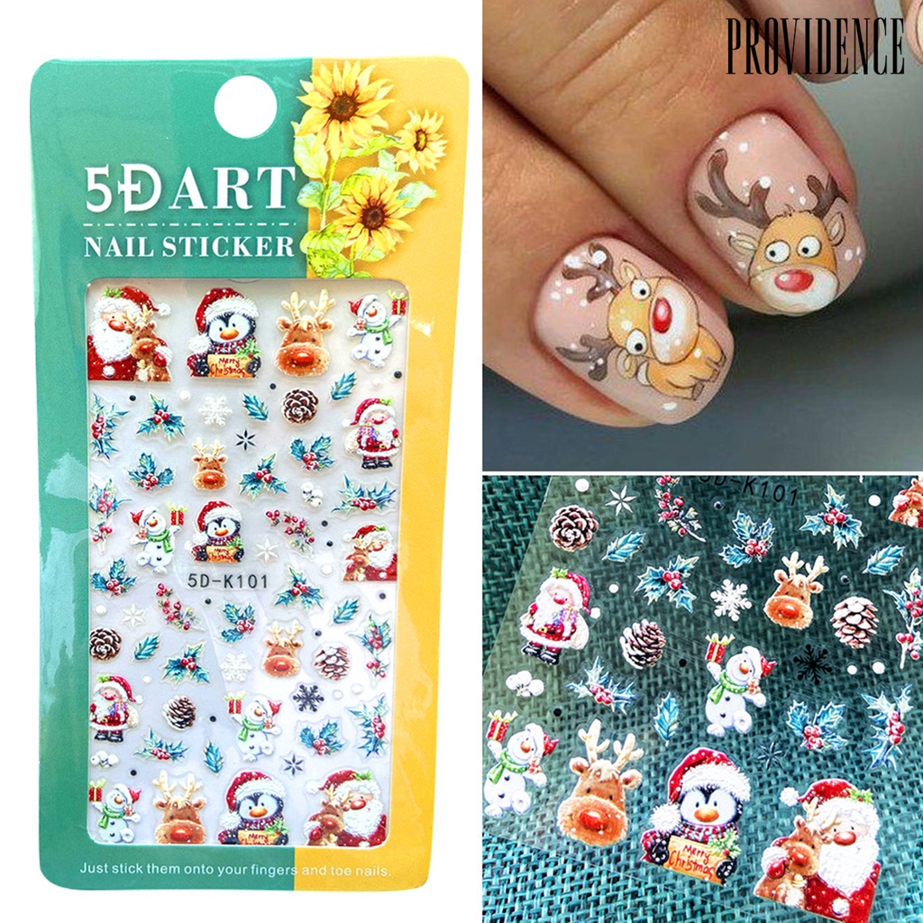 Providence 1 Sheet Snowflakes Pattern Nail Sticker Embossed Paper Smooth Surface Nail Polish Stickers Manicure Tool