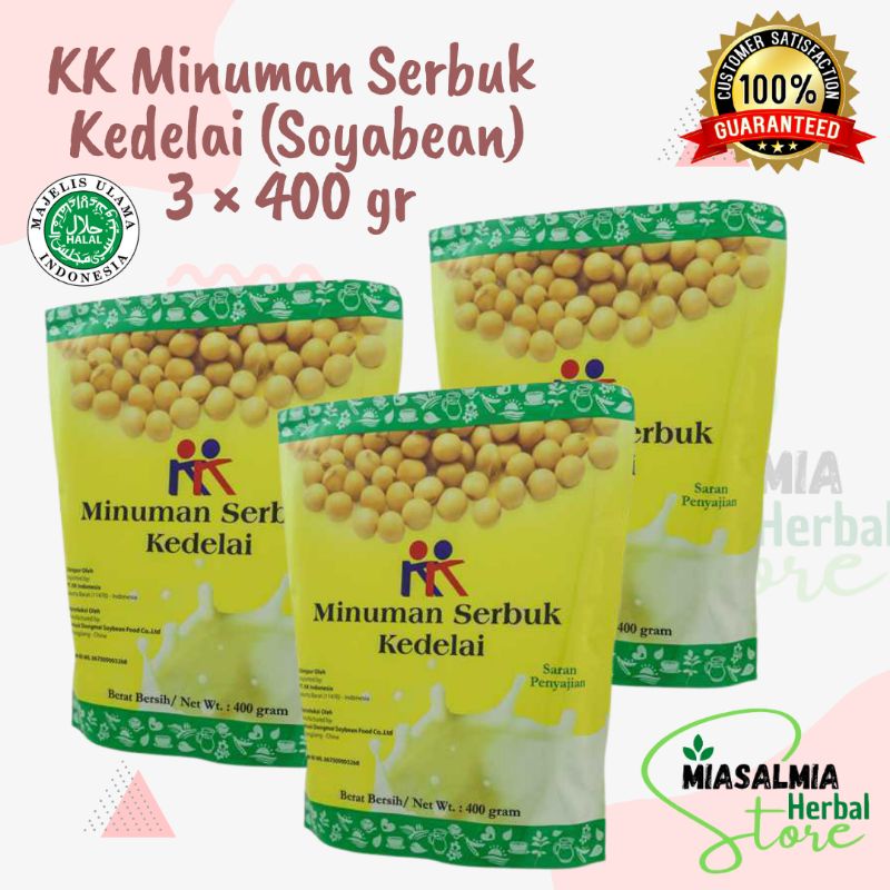 

Susu Kedelai Bubuk Lengit Bebas dari Aroma & Rasa Langu KK Soya Bean Powder 400gr