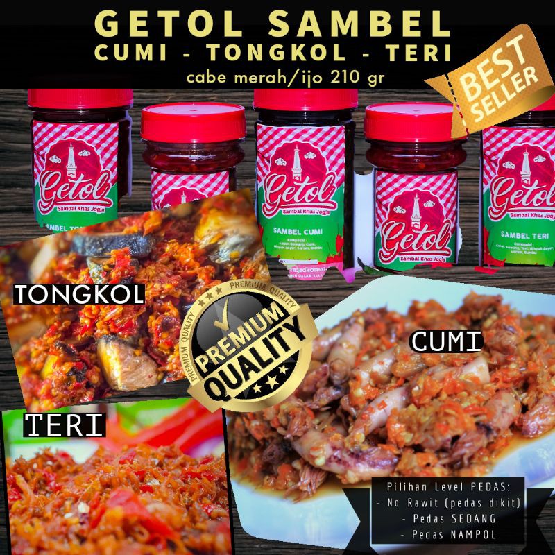 

Sambel CUMI, TERI, TONGKOL, Tuna, bawang, terasi, paru / Getol sambel / sambal pedas kemasan botol