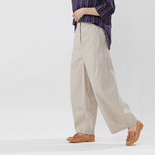 Gavin Celana  Panjang Model Lebar Warna Polos Bahan Katun  