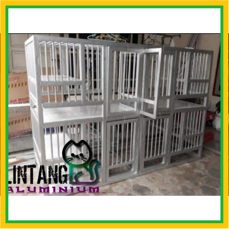 Kandang Kucing Galvalum jeruji Minimalis 4kamar
