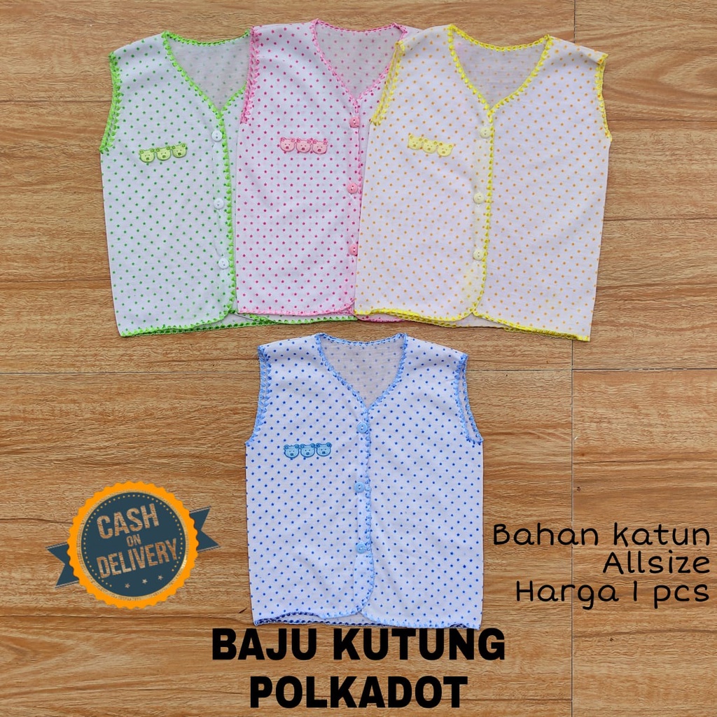 1 LUSIN (12 pcs) Baju bayi pendek POLKADOT halus lembut TERMURAH