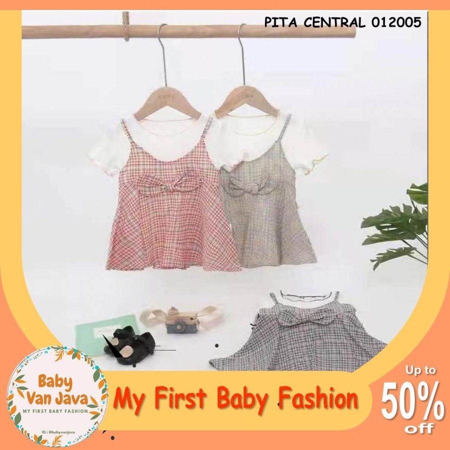 Baju Anak Perempuan Kaos Baju Setelan Dress Bayi Pita Premium (1 Tahun - 3 Tahun)