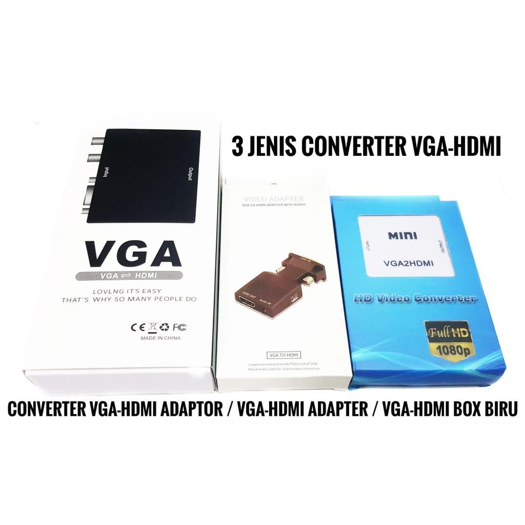 All type CONVERTER VGA (INPUT) To HDMI (OUTPUT) + AUDIO