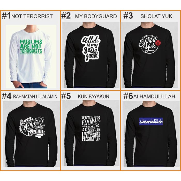 Kaos Lengan Panjang Pria Kaos Islami Pria Kaos Muslim Pria Kaos Dakwah