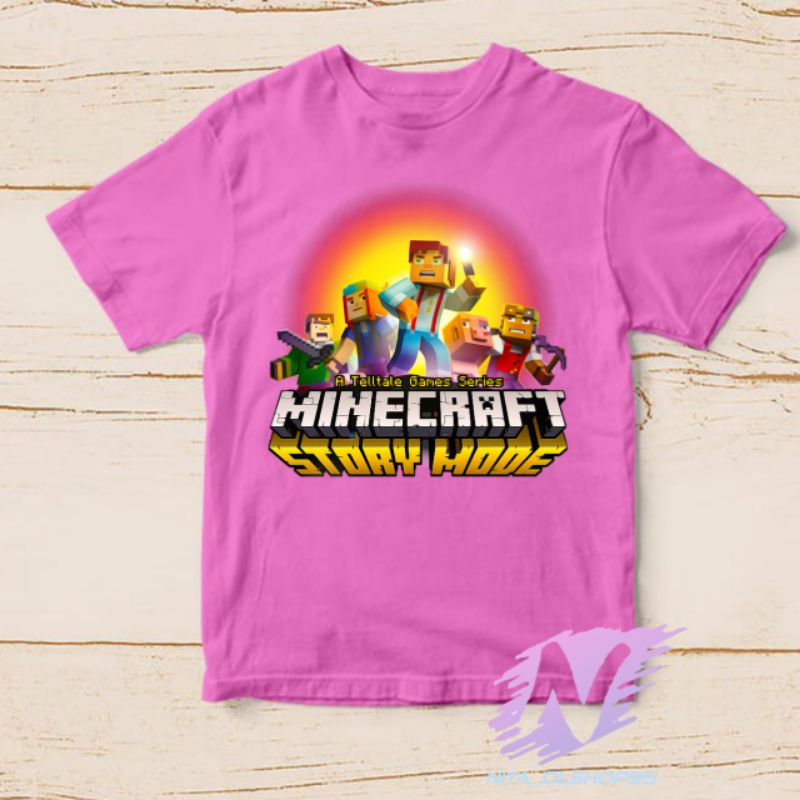 kaos anak Minecraft baju karakter minicraft terbaru