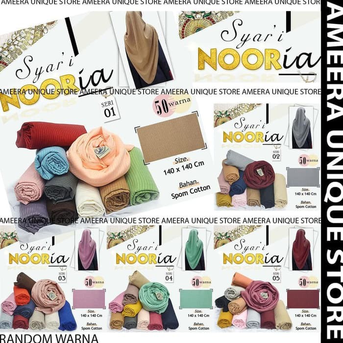 Produk terbaru dan terlaris saat ini Muslim Fashion Syar’i NOORia Umama Scarf Jilbab Hijab Kerudung