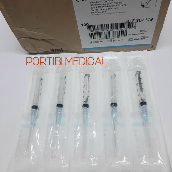 Spuit BD Syringe 3ml With Needle / BD Syringe 3ml / Suntikan BD 3ml