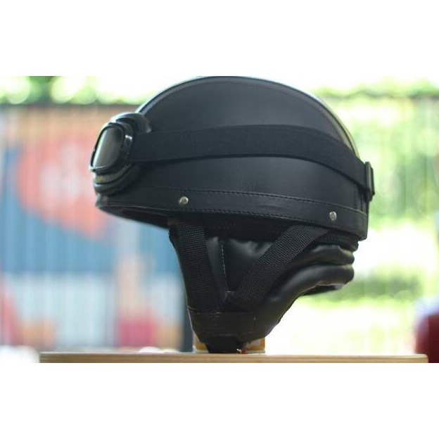 Helm Bogo - Helm Chip Kacamata Goggle- Hitam