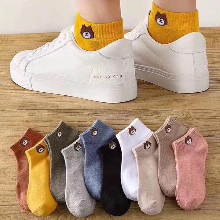 KAOS KAKI PENDEK MOTIF BERUANG KAOSKAKI WANITA DEWASA