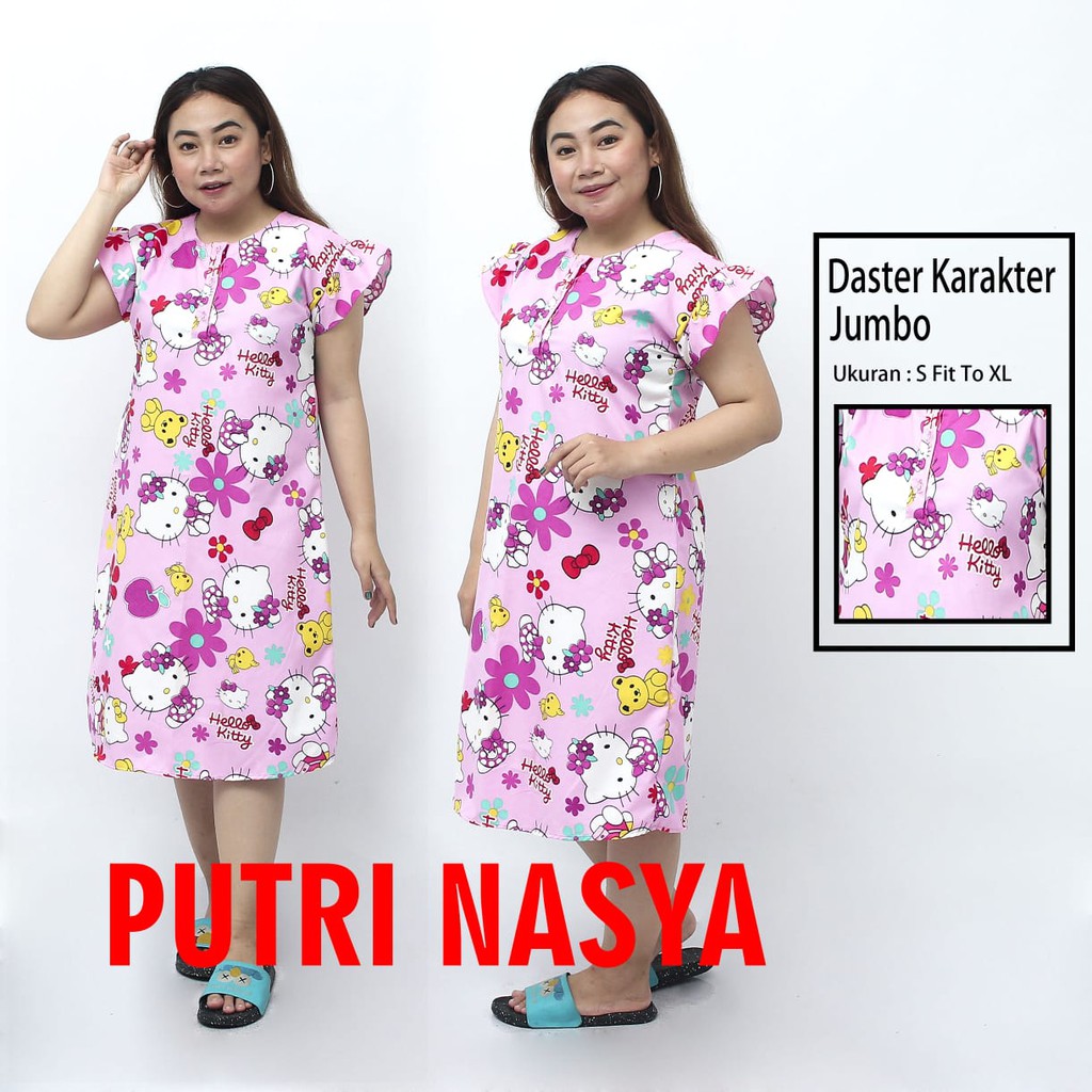 DASTER KARAKTER lengan pendek/motif campur leher BUSUI KATUN JEPANG KANCING DADA BUMIL BIASA LUCU