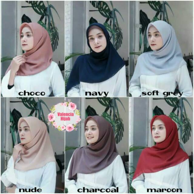 GROSIR Hijab /Jilbab/ kerudung Bella Square VALENCIA POLYCOTTON