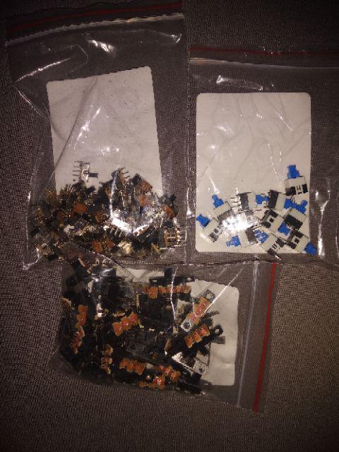 10pcs 7mm*7mm Tactile Button Switch Dip 3pin Self-locking Tombol Kotak Melalui Lubang