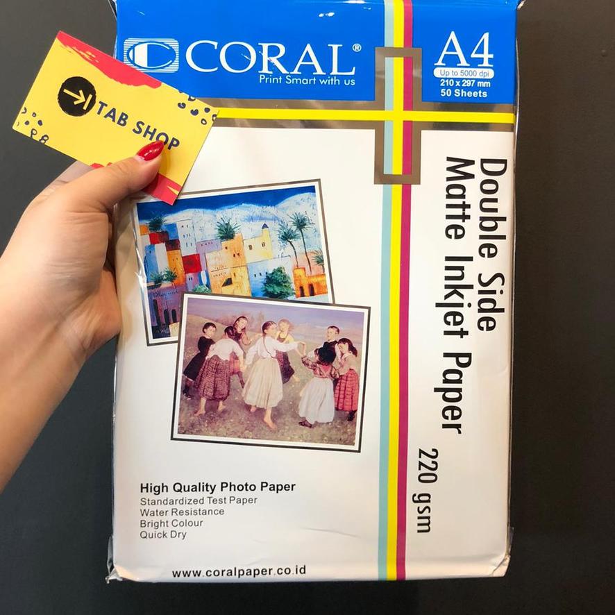 

Model baru - CORAL DOUBLE SIDE MATTE INKJET 220 GSM PAPER A4 50 SHEETS