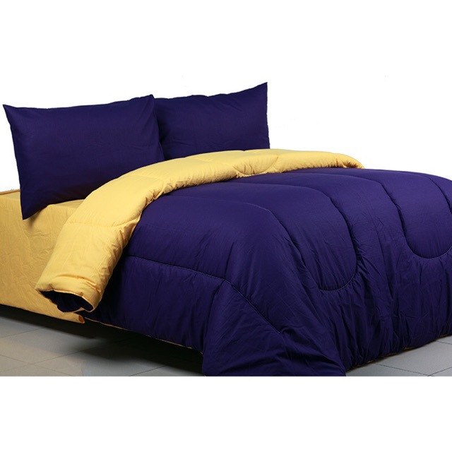 Bedcover sprei polos violet mix egg yolk / bedcover polos / sprei dan bedcover