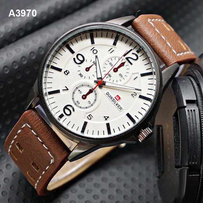 Jam Tangan Pria/Cowo Quiksilver Kulit QS003 - Kode A3970, A3971, A3972
