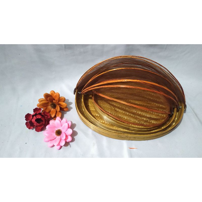 

Tudung Saji Bambu Datar/Flat Tile Oval Bulat | Keranjang Parcel | Seserahan | Tempat Saji