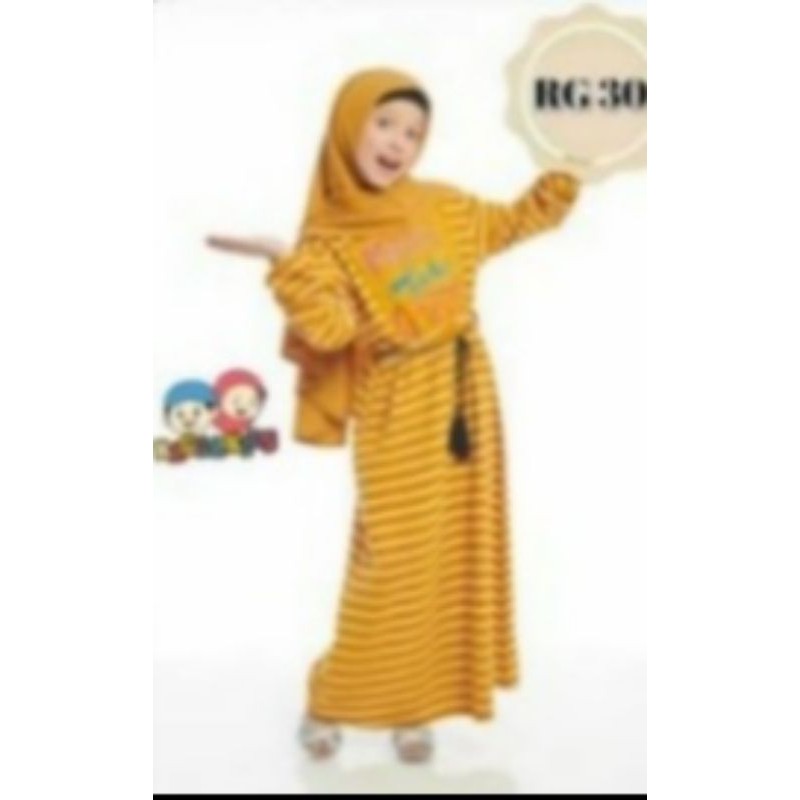 Gamis Anak Perempuan Muslim tali Rangga Kids