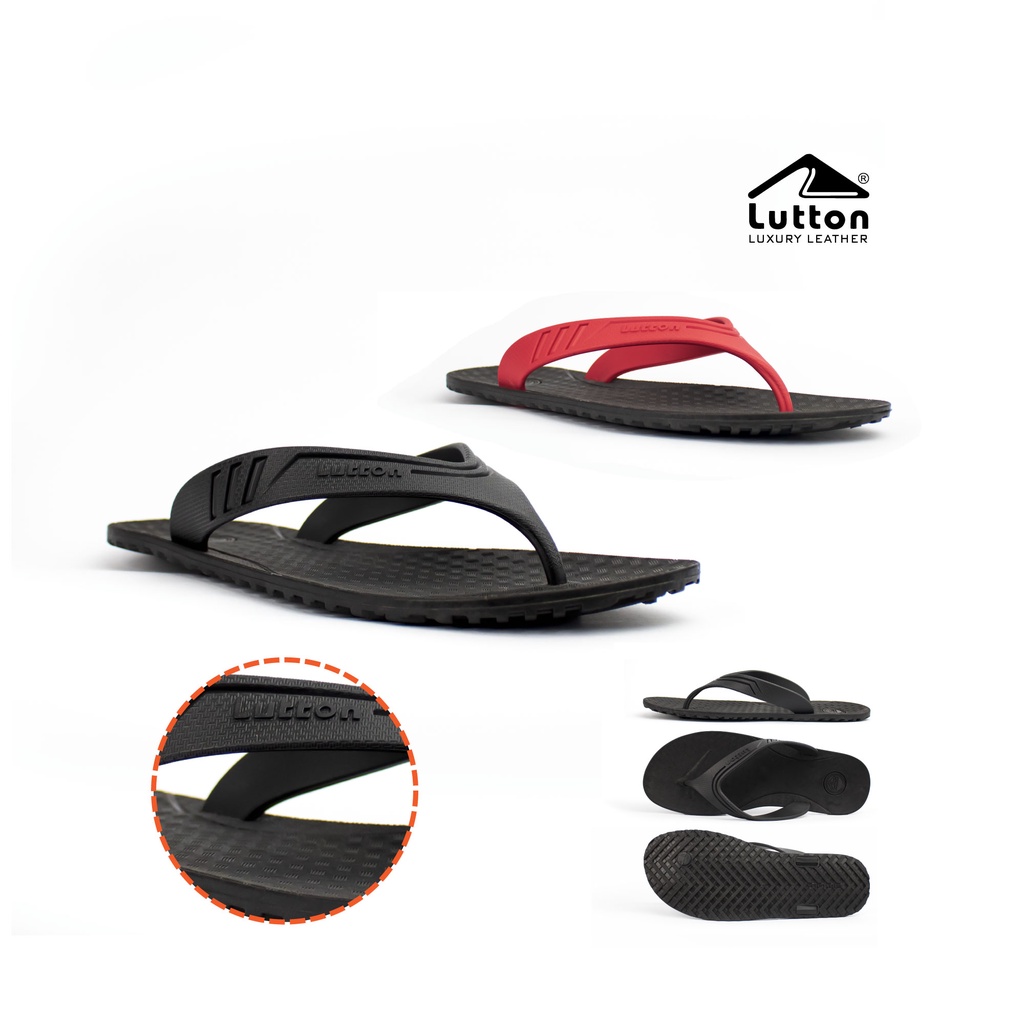 LUTTON - Sandal Jepit Pria Flip Flop Full Karet - SANDAL JAPIT RUBER