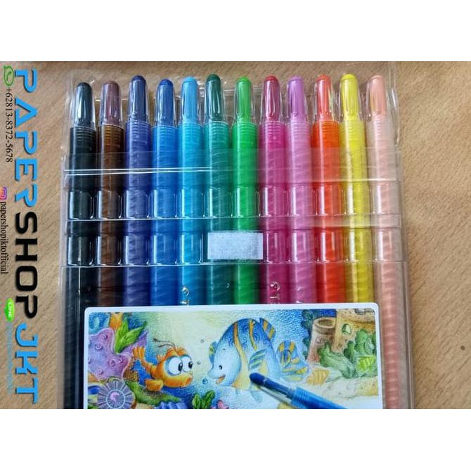 

TERLARIS GROSIR!!! Twist Crayon Titi/Crayon Titi Puter/Krayon Titi Puter isi 12