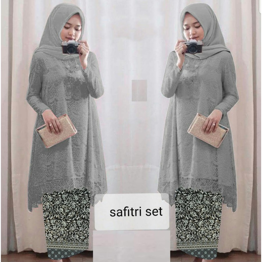 (S,M,L,XL,XXL) SET SAFITRI KEBAYA ADELIA PREMIUM + ROK BATIK + BRUKAT TEBAL+ REAL PICT !