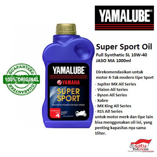 oli mesin Yamalube Super Sport Oil Full Synthetic SL 10W40 JASO MA 1000ml asli ori