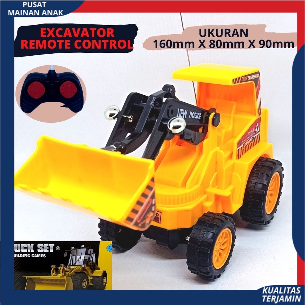 Mainan Anak cowok laki Mobil remote RC konstruksi beko excavator RC 1:43 murah bisa Cod