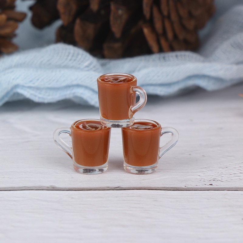 Miniatur Cangkir Kopi Skala 1: 12 Untuk Dekorasi Ruang Makan Rumah Boneka