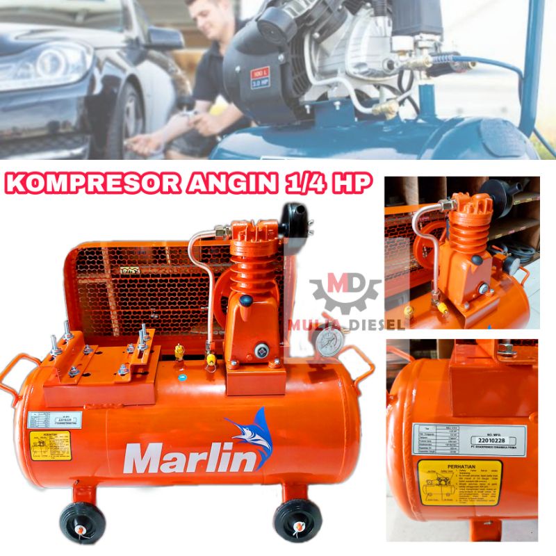 Kompresor MARLIN SDP 0.25 1/4 - HPU MZU 5114 Kompresor Angin Unloader