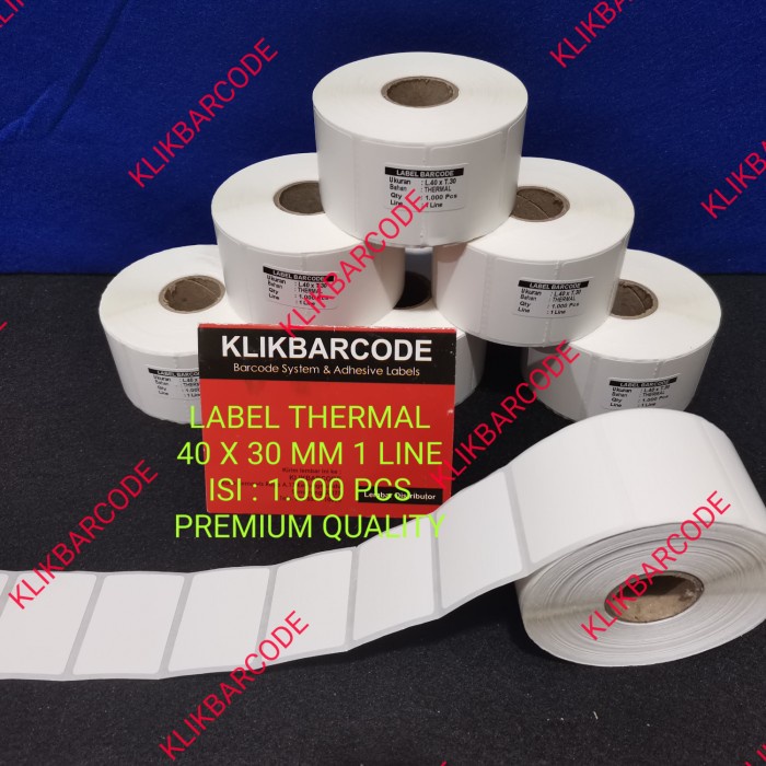 

LABEL THERMAL 40x30 mm isi 1.000 - BAHAN PREMIUM