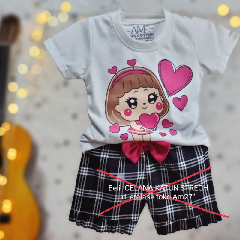 BAJU KAOS ANAK CEWEK Bayi 3 bulan s/d 10 tahun Katun GIRL LOVE