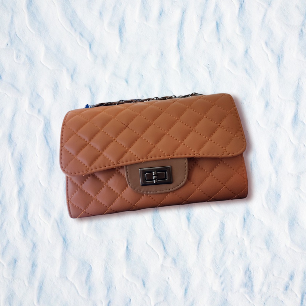 Tas Wanita selempang slingbag kulit rante tali panjang tali pendek simple mewah murah