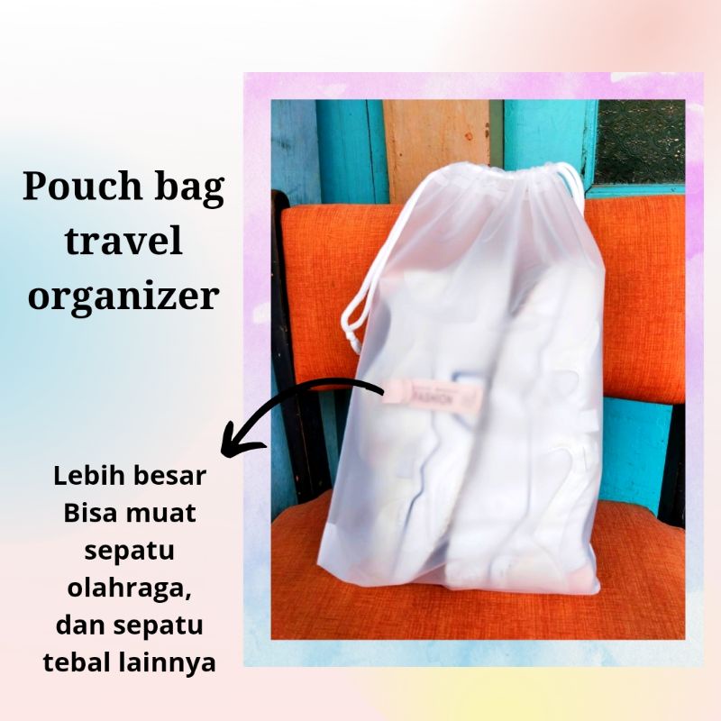 POUCH BAG TRAVEL ORGANIZER BISA UNTUK SEPASANG SEPATU TEBAL