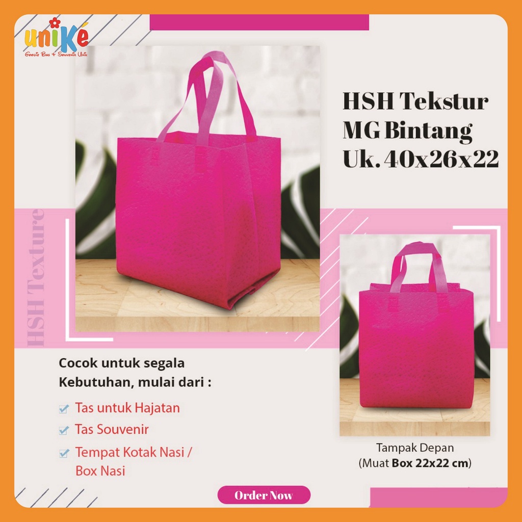 

Tas Spunbond Nasi Kotak 22x22 Tas Berkat Tas Hajatan Kekinian Goodie Bag TPED22 Embos D22