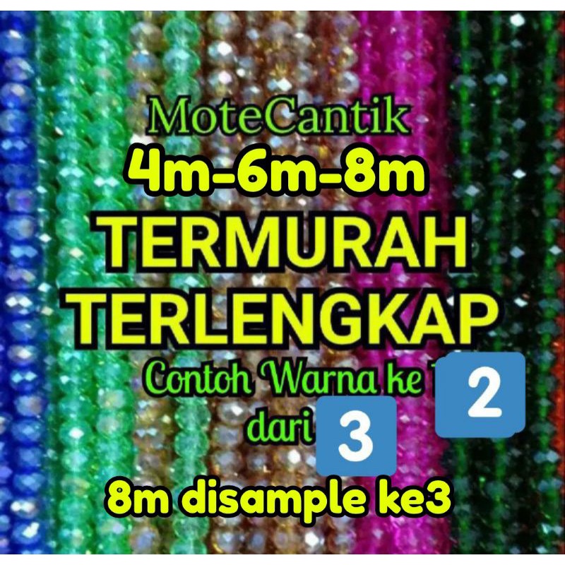 KRISTAL DIAMON CEKO PELANGI 4mm dan 6mm per string sample ke 2