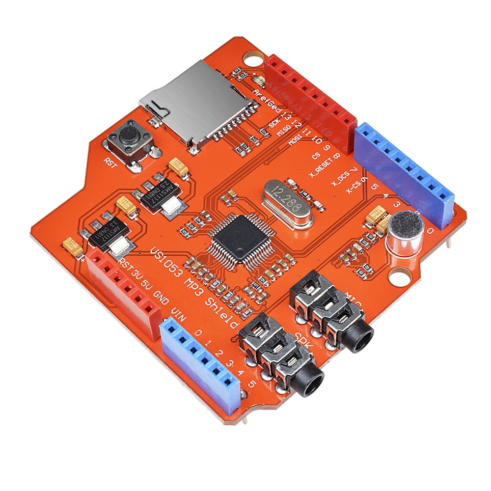 Arduino R3 Vs1053B Mp3 Music Shield Module Board Dengan Slot Kartu Tf Untuk Arduino