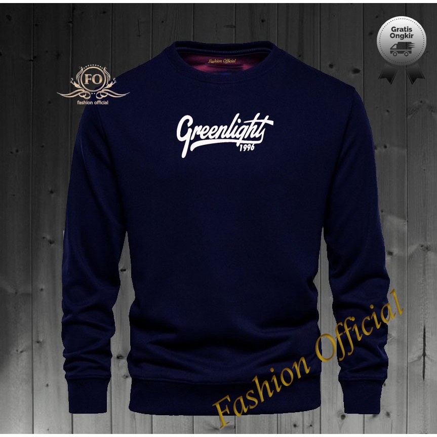 Baju Sweater Hoodie Distro Greenlight 1996 Text Putih Premium Quality Sweater Pria Wanita Distro Ter