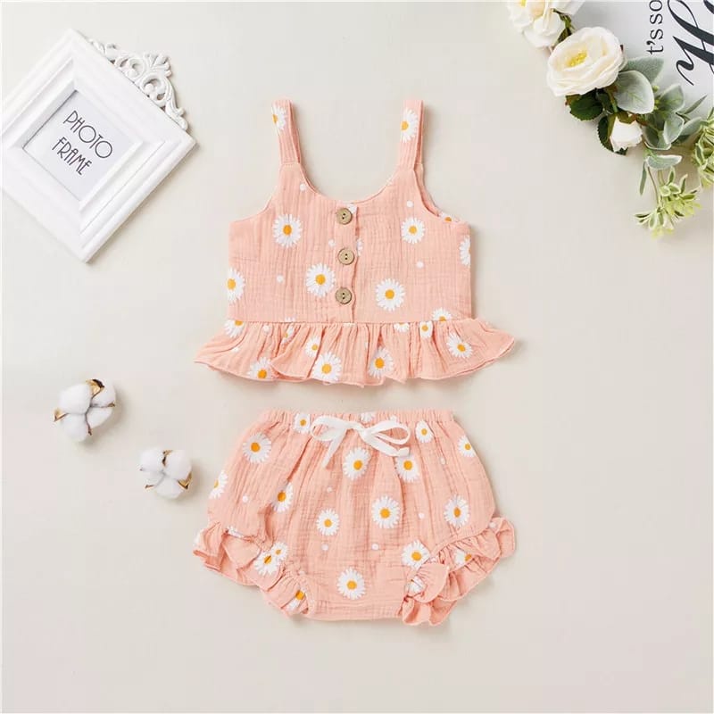 BEFAST - ZTL OOTD Setelan Anak LUNA / SETELAN ANAK DOMIVI / Oneset Anak Motif Bunga-Bunga / Terlaris / Oneset Anak Balita Lucu / Pakaian Anak Perempuan / Setelan Baju Tidur Anak / Fashion Anak Ke Pantai