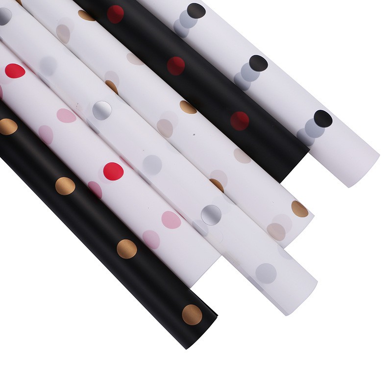 

[5 Lembar] Polkadot Flower Wrapping Paper / Cellophane / Kertas Buket Bunga - FWD