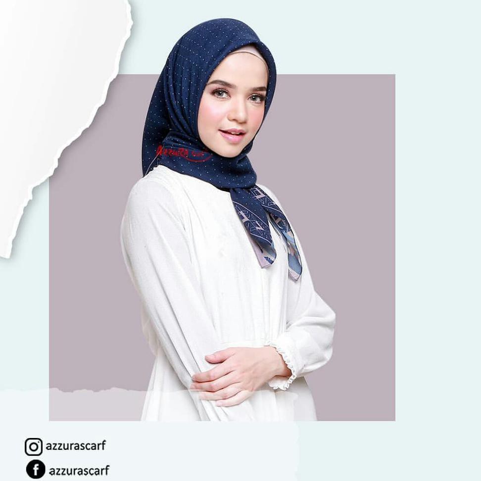 Jilbab Segiempat Chromic Serat Perancis Motif 1 By Azzura - Hijab  Scarf Square Murah Original