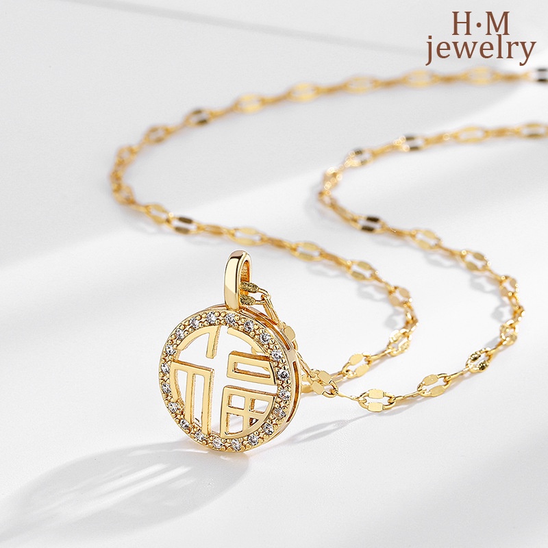 Kalung Rantai Klavikula Aksen Berlian Bahan S925 Silver Untuk Wanita