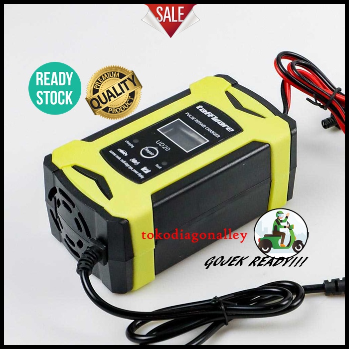 Charger Aki Mobil Portable Charger Aki Motor Portabel Murah Praktis 12V 6A