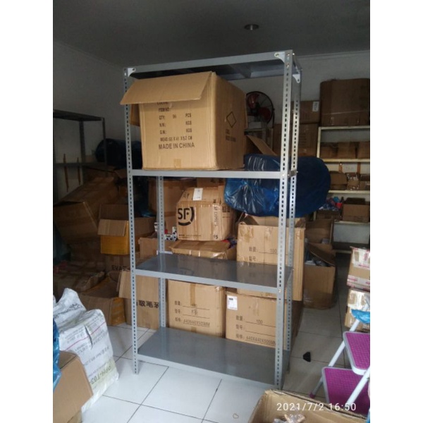 RAK BESI SIKU 4 SUSUN TINGGI 2 METER