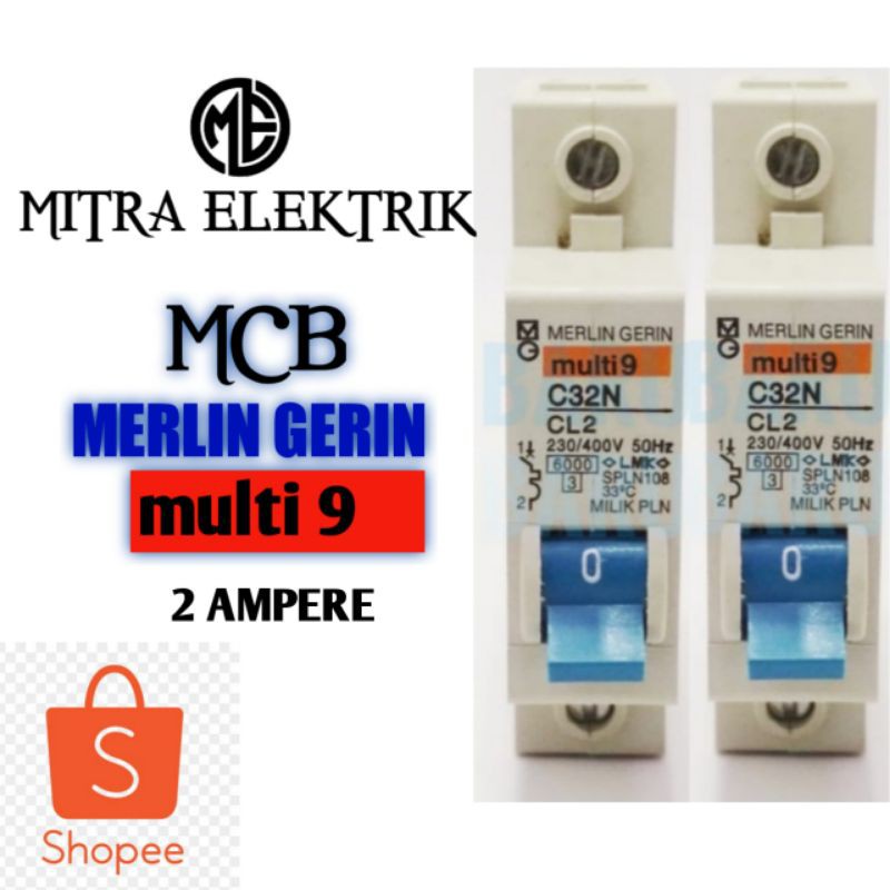 MCB MULTI9 BIRU 2 AMPERE MERLIN GERIN PLN 450W