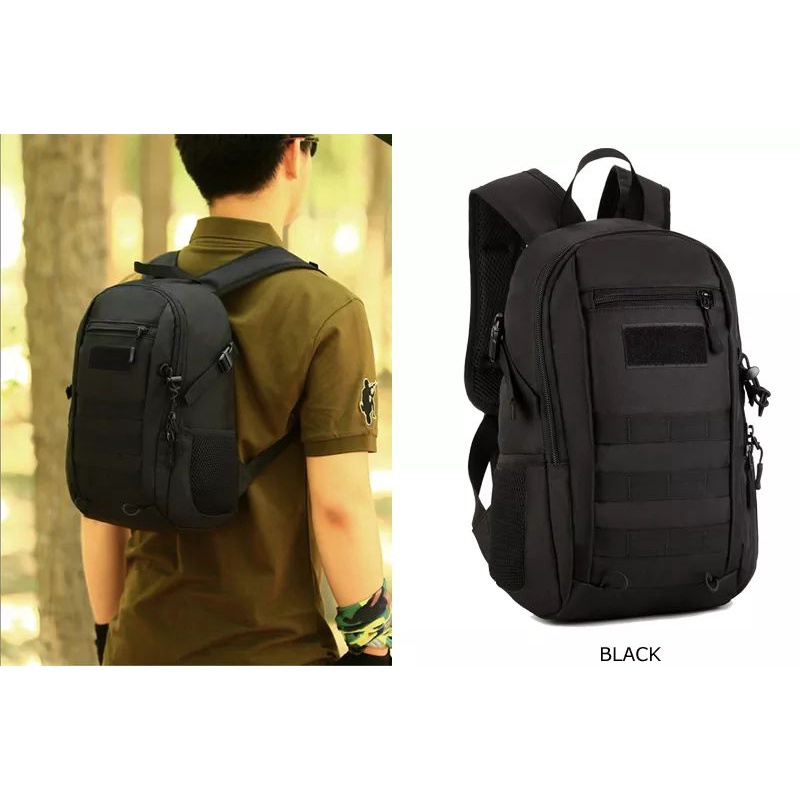 Tas 12 Liter Mini Tas Ransel Taktik Double Tas Bahu untuk Pria dan Wanita Ransel Perjalanan Militer