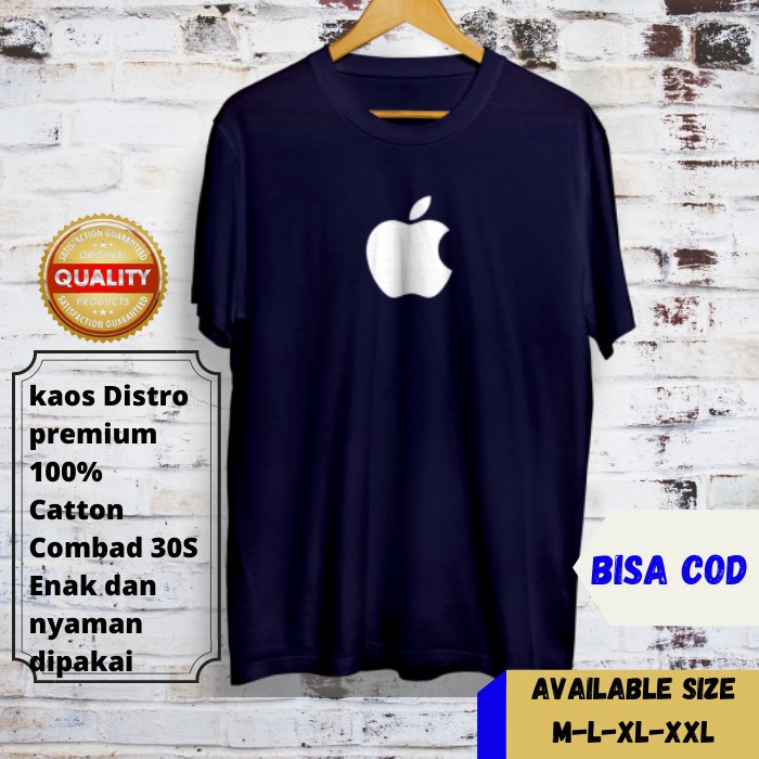 Baju Kaos Distro Pria Logo Apple pakaian atasan pria original murah keren kekinian